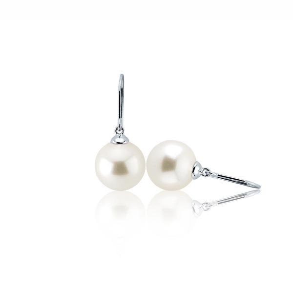 pendientes colgantes de plata de ley zinzi en blanco perla