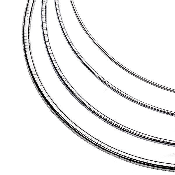 collar omega de plata de ley zinzi ancho 1 mm 43 cm